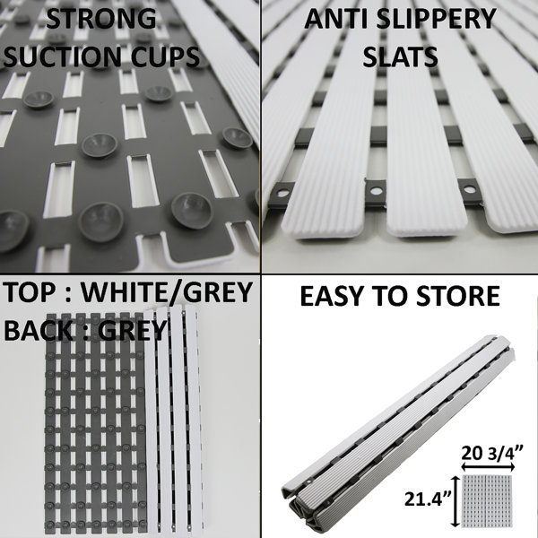 Evideco Duckboard Slats RollUp Square Plastic/Vinyl NonSlip Shower